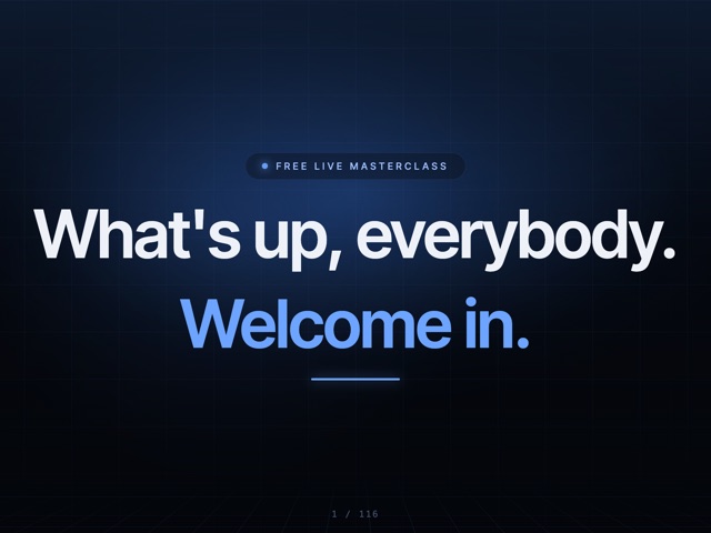 LearnSales masterclass slideshow — opening slide